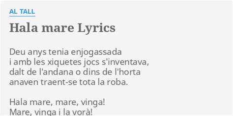 Hala Mare lyrics [Al Tall]