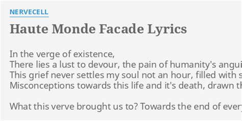 Haute Monde Facade lyrics [Nervecell]