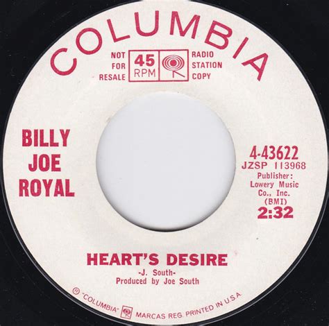 Heart's Desire lyrics [Billy Joe Royal]