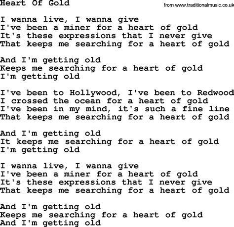 Heart of Gold lyrics [Asia]