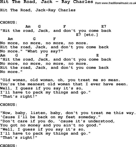 Hit The Road Jack lyrics [Orange Is The New Black Cast]