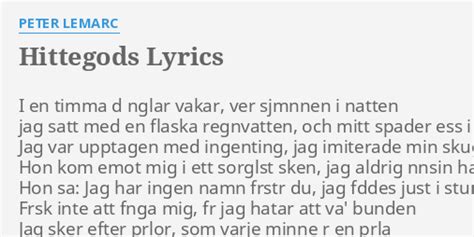 Hittegods lyrics [Peter LeMarc]