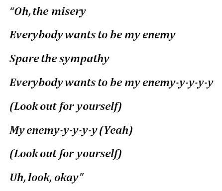 Hold On lyrics [Enemy You]