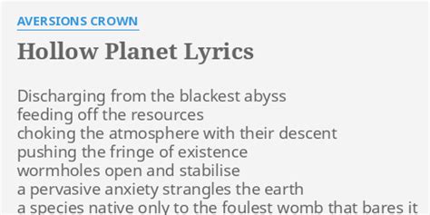 Hollow Planet lyrics [Aversions Crown]