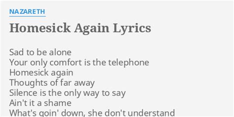 Homesick Again lyrics [Nazareth]