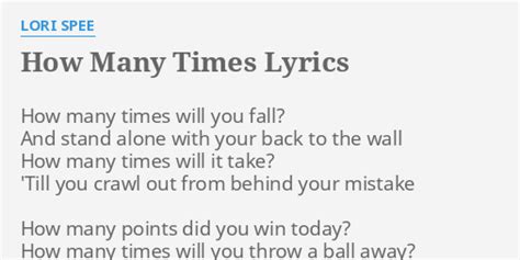 How Many Times lyrics [Verse Simmonds]