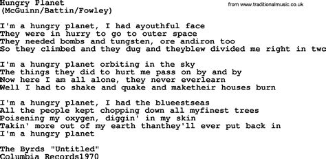 Hungry Planet lyrics [The Byrds]