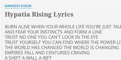 Hypatia Rising lyrics [Darkest Hour]