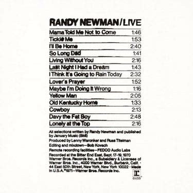 I'll Be Home - Live Version lyrics [Randy Newman]