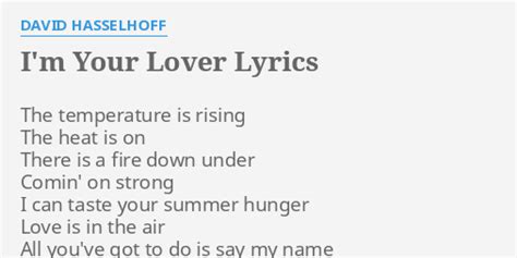 I'm Your Lover lyrics [David Hasselhoff]