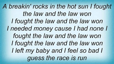 I Fought The Law lyrics [Social Distortion]