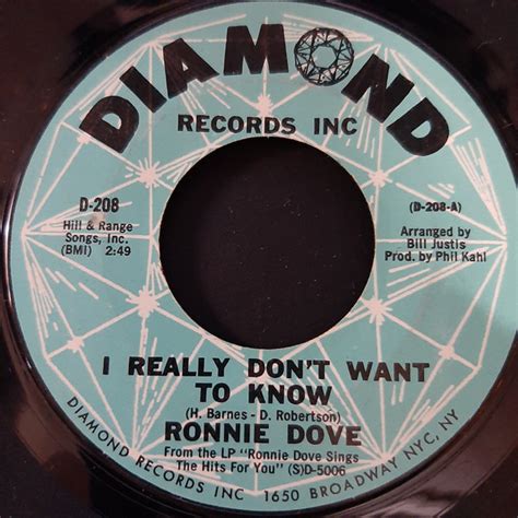 I Really Don't Want to Know lyrics [Ronnie Dove]