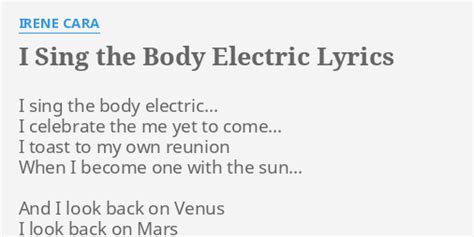 I Sing The Body Electric lyrics [The Stiletto Formal]