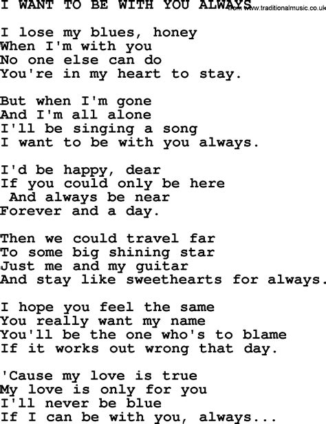 I Want to Be with You Always lyrics [Merle Haggard]