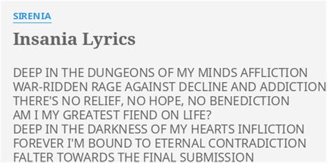 Insania lyrics [Sirenia]