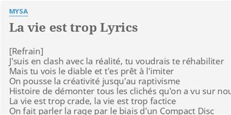 Interlude - Embrasser ma vie lyrics [Mysa]