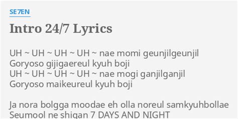 Intro lyrics [SE7EN]