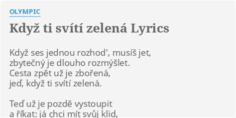 Jednou lyrics [Olympic]