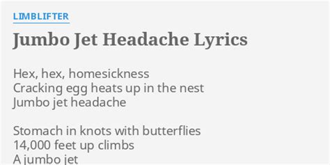 Jumbo Jet Headache lyrics [Limblifter]