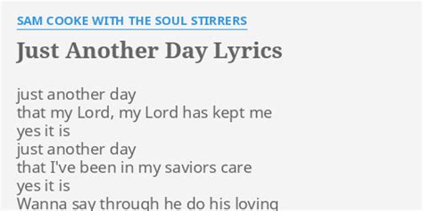 Just Another Day lyrics [Sam Cooke]