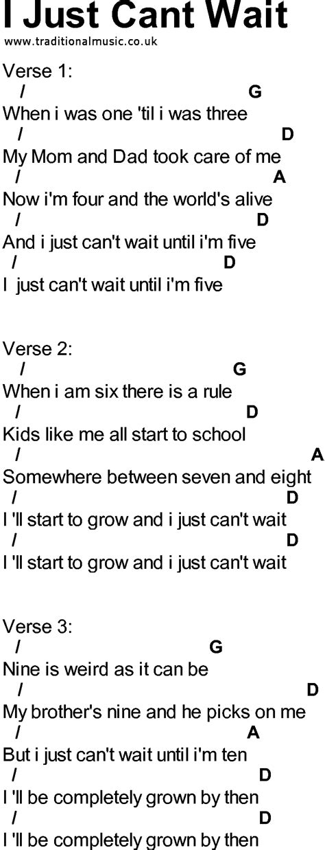 Just Can’t Wait! lyrics [Cutthroat Kids]