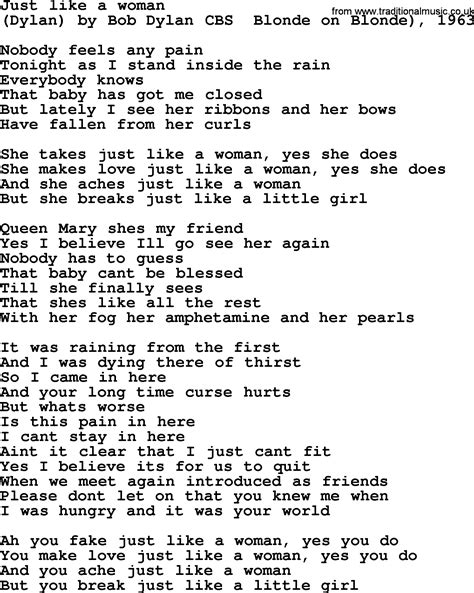 Just Like A Woman lyrics [Larry Norman]