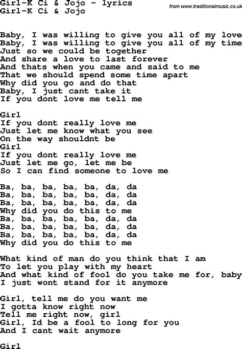 Just for Your Love lyrics [K-Ci & JoJo]