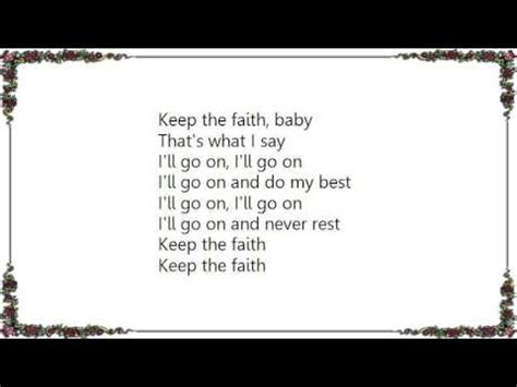 Keep The Faith, Baby lyrics [Brook Benton]