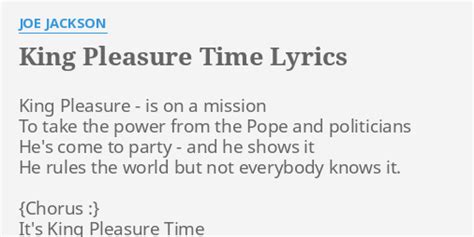 King Pleasure Time lyrics [Joe Jackson]