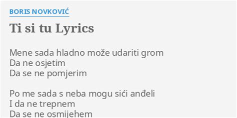 Kreni Sad Uz Mene lyrics [Boris Novković]