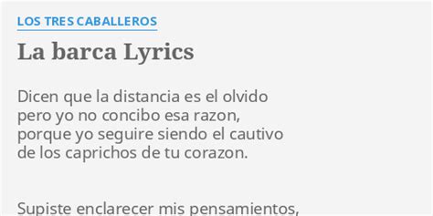 La Barca lyrics [Los Tres Caballeros]