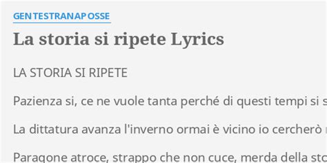 La Storia si Ripete lyrics [Gente Strana Posse]