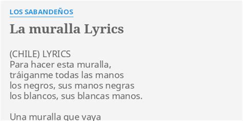 La muralla lyrics [Los Sabandeños]