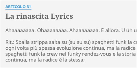 La rinascita lyrics [Articolo 31]