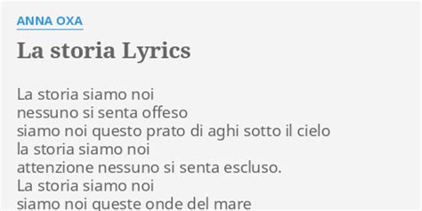 La storia lyrics [Anna Oxa]