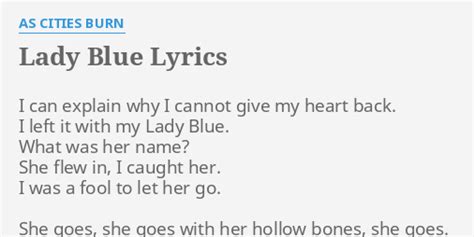 Lady Blue lyrics [As Cities Burn]