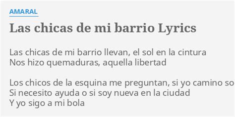 Las Chicas De Mi Barrio lyrics [Amaral]