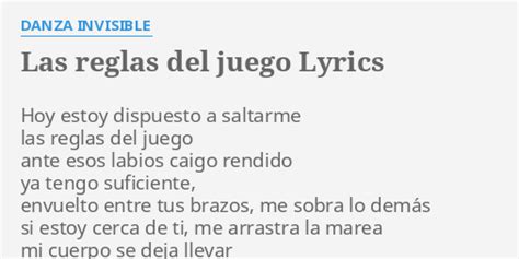 Las Reglas Del Juego lyrics [Danza Invisible]