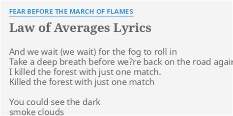 Law Of Averages lyrics [Fear Before]