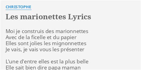 Le Marionette lyrics [Christophe]