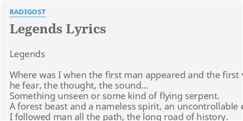 Legends lyrics [Radigost]