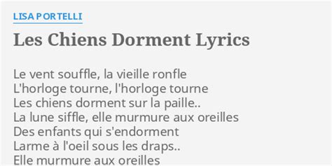 Les Chiens Dorment lyrics [Lisa Portelli]