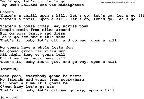 Let's Go, Let's Go lyrics [The Phantoms (Rock)]