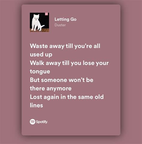 Letting Go lyrics [Duster]