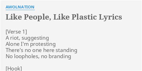 Like People, Like Plastic lyrics [AWOLNATION]