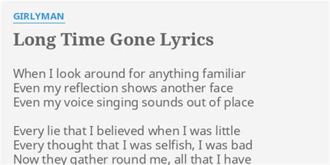 Long Time Gone lyrics [Girlyman]