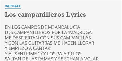 Los campanilleros lyrics [Raphael (Spanish singer)]