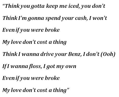 Love Don't Cost A Thing [Track Masters Mix] lyrics [Jennifer Lopez]