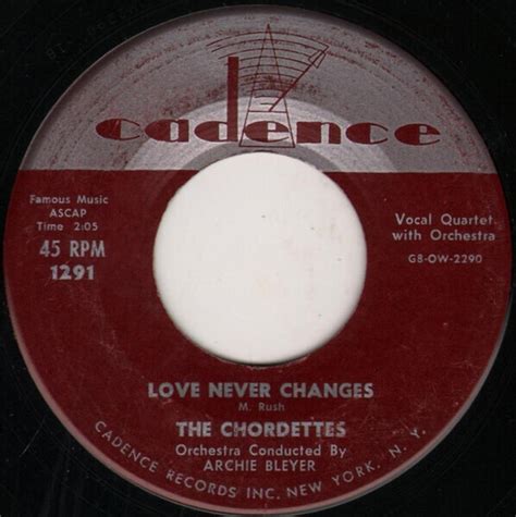 Love Never Changes lyrics [The Chordettes]