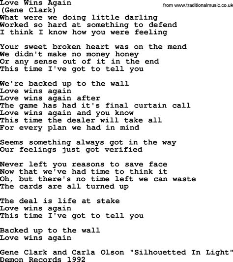 Love Wins Again lyrics [Gene Clark]